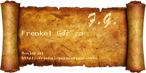 Frenkel Géza névjegykártya