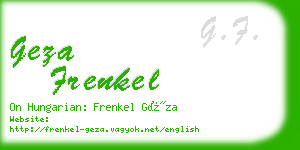 geza frenkel business card